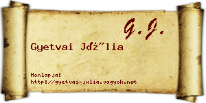 Gyetvai Júlia névjegykártya